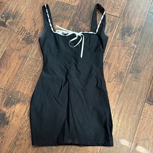 Windsor Black Dress with White Accents
